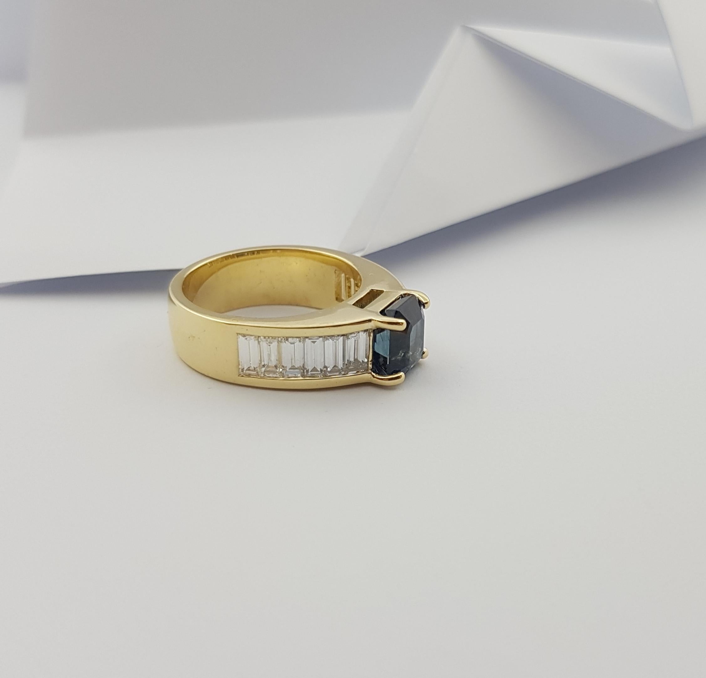 GIA-zertifizierter 3 Karat blauer Saphir mit Diamantring in 18 Karat Goldfassung im Angebot 8