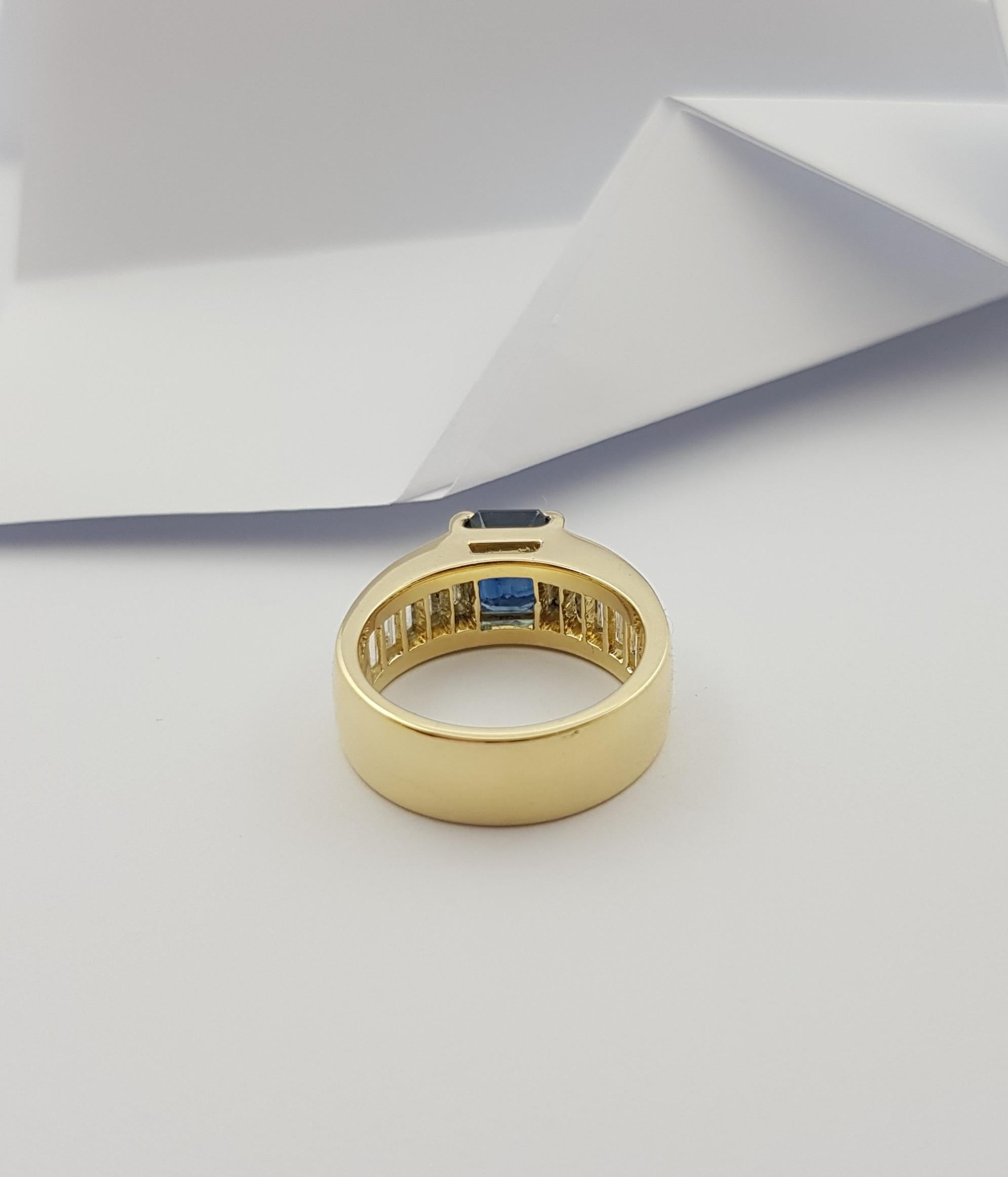 GIA-zertifizierter 3 Karat blauer Saphir mit Diamantring in 18 Karat Goldfassung im Angebot 9