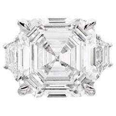 GIA-zertifizierter 4 Karat Diamantring aus 18 Karat Weißgold mit Asscher-Schliff