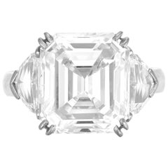 GIA Certified 4 Carat Asscher Cut Diamond Platinum Ring