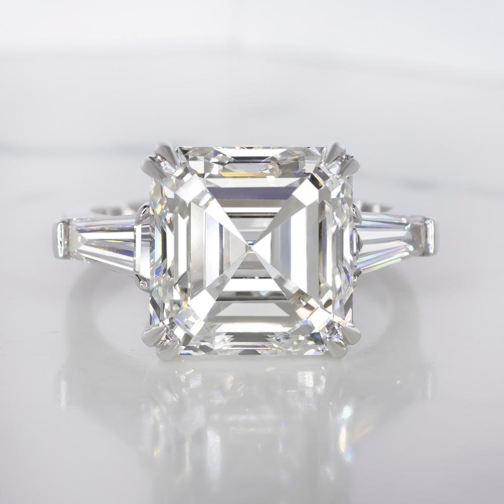 Modern GIA Certified 4 Carat Asscher Cut Diamond Ring