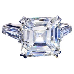 EXCEPTIONAL GIA Certified 4 Carat Asscher Cut Diamond Ring