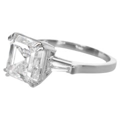 GIA Certified 4 Carat Asscher Cut Diamond Solitaire Ring