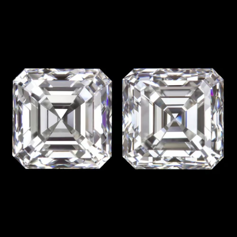 GIA-zertifizierte 4 Karat Diamant-Ohrstecker im Asscher-Schliff VVS Reinheit E Farbe (Moderne) im Angebot