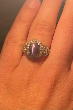 GIA Certified 4 Carat Cats Eye Alexandrite & Diamond Engagement Ring
