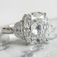 GIA Certified 4 carat Cushion Brilliant diamond Ring