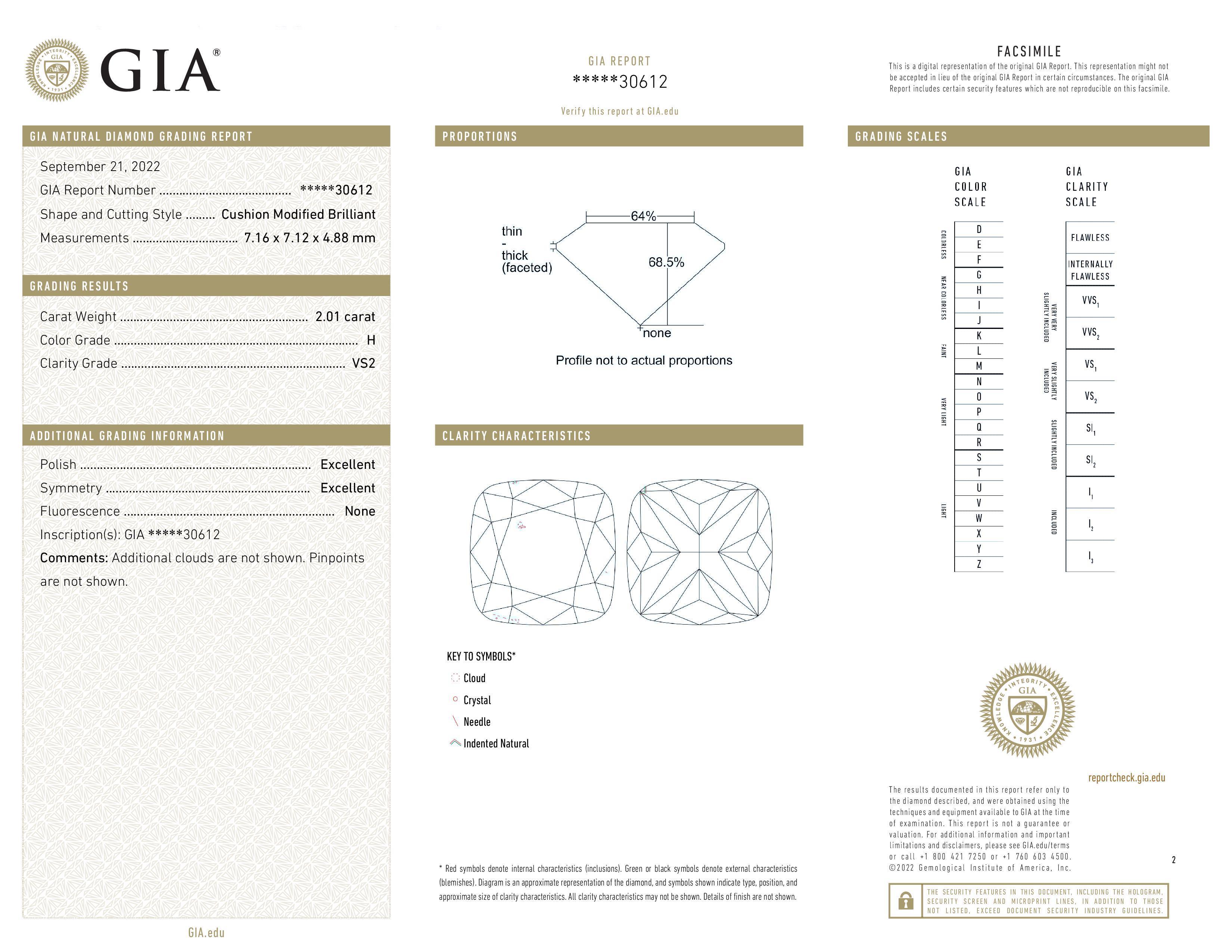 Round Cut GIA Certified 4 Carat Cushion Cut Diamond Studs For Sale