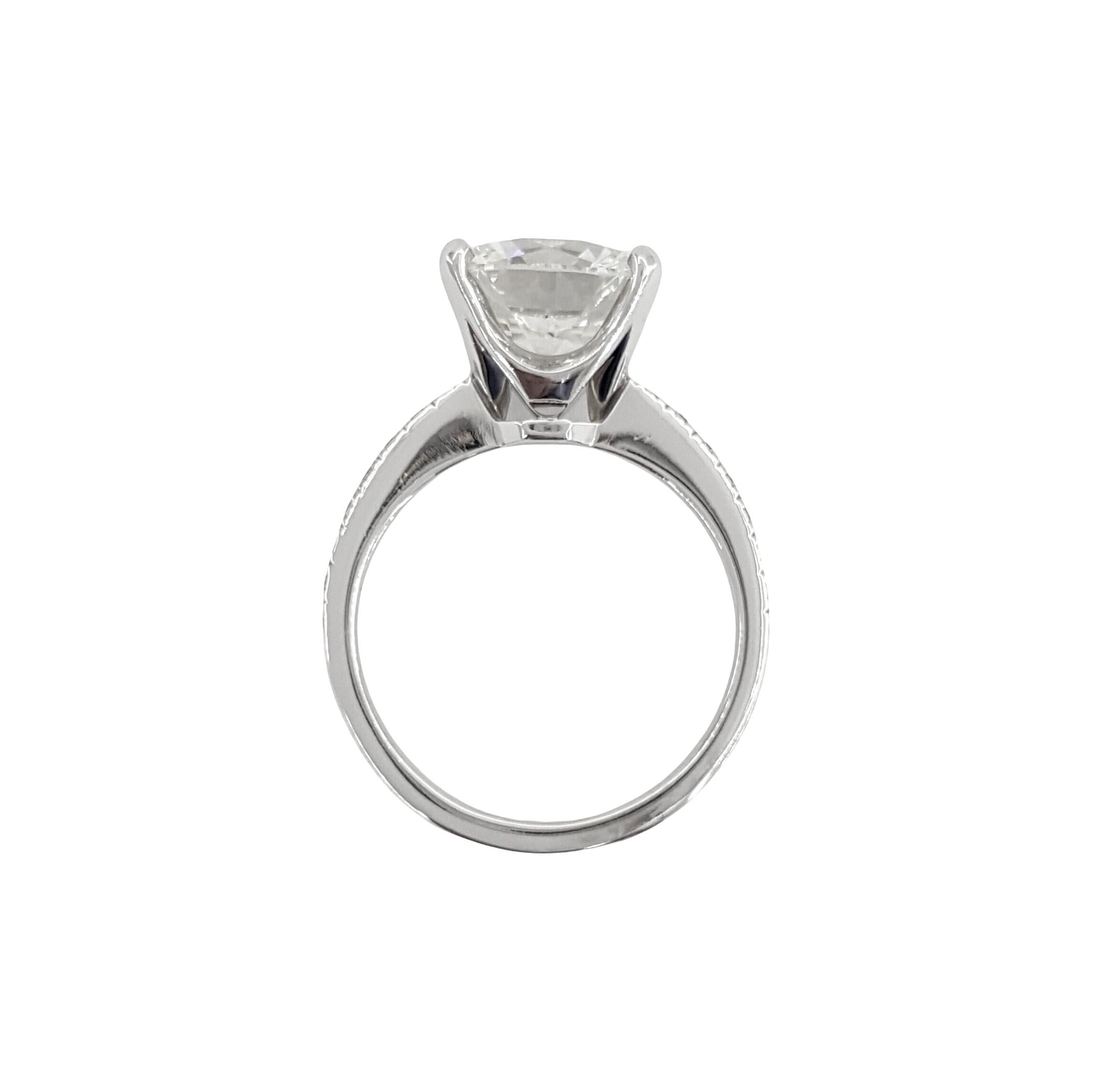 Contemporary GIA Certified 3 Carat Cushion Shape Diamond D FLAWLESS Ring For Sale