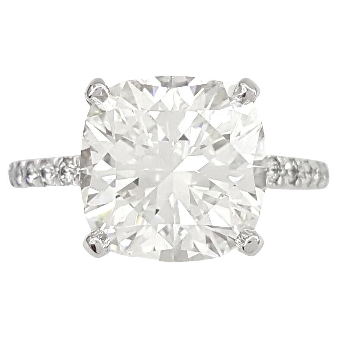 GIA Certified 3 Carat Cushion Shape Diamond D FLAWLESS Ring For Sale