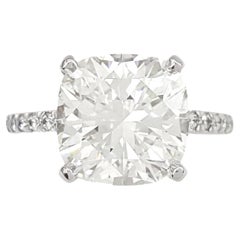 Anello certificato GIA con diamante a forma di cuscino da 3 carati D. A.