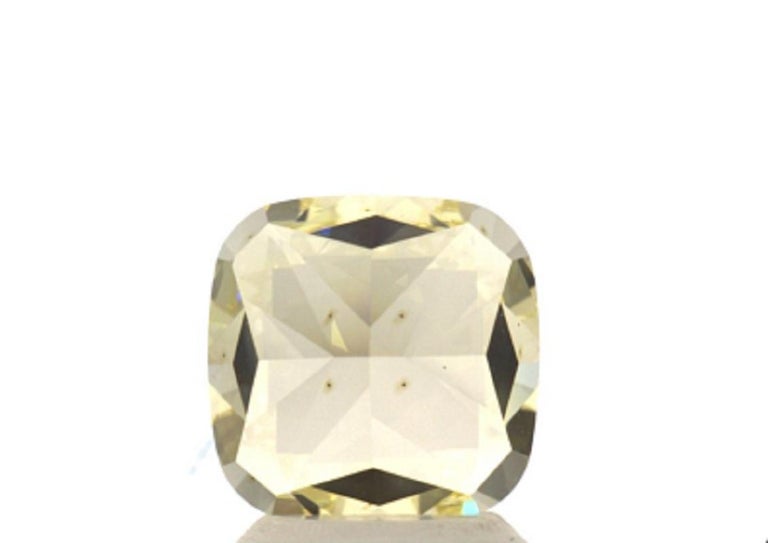 Contemporary GIA Certified 4 Carat Cushion Yellow Diamond For Sale