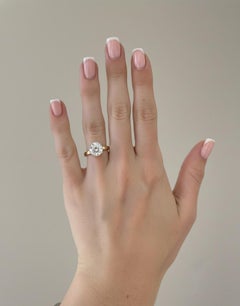 GIA Certified 4.00 Carat Round Cut F Color VVS1 Diamond Ring in 18K Yellow Gold