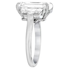 GIA Certified 4 Carat D Color VS1 Clarity Emerald Cut Diamond Platinum Ring