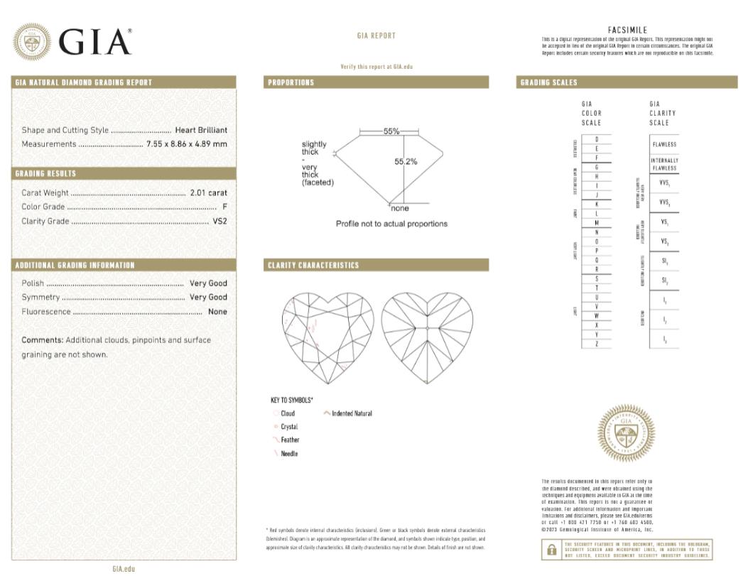 GIA Certified 4 Carat D/F Color VS2 Clarity Heart Shape Diamond Studs In New Condition For Sale In Chicago, IL