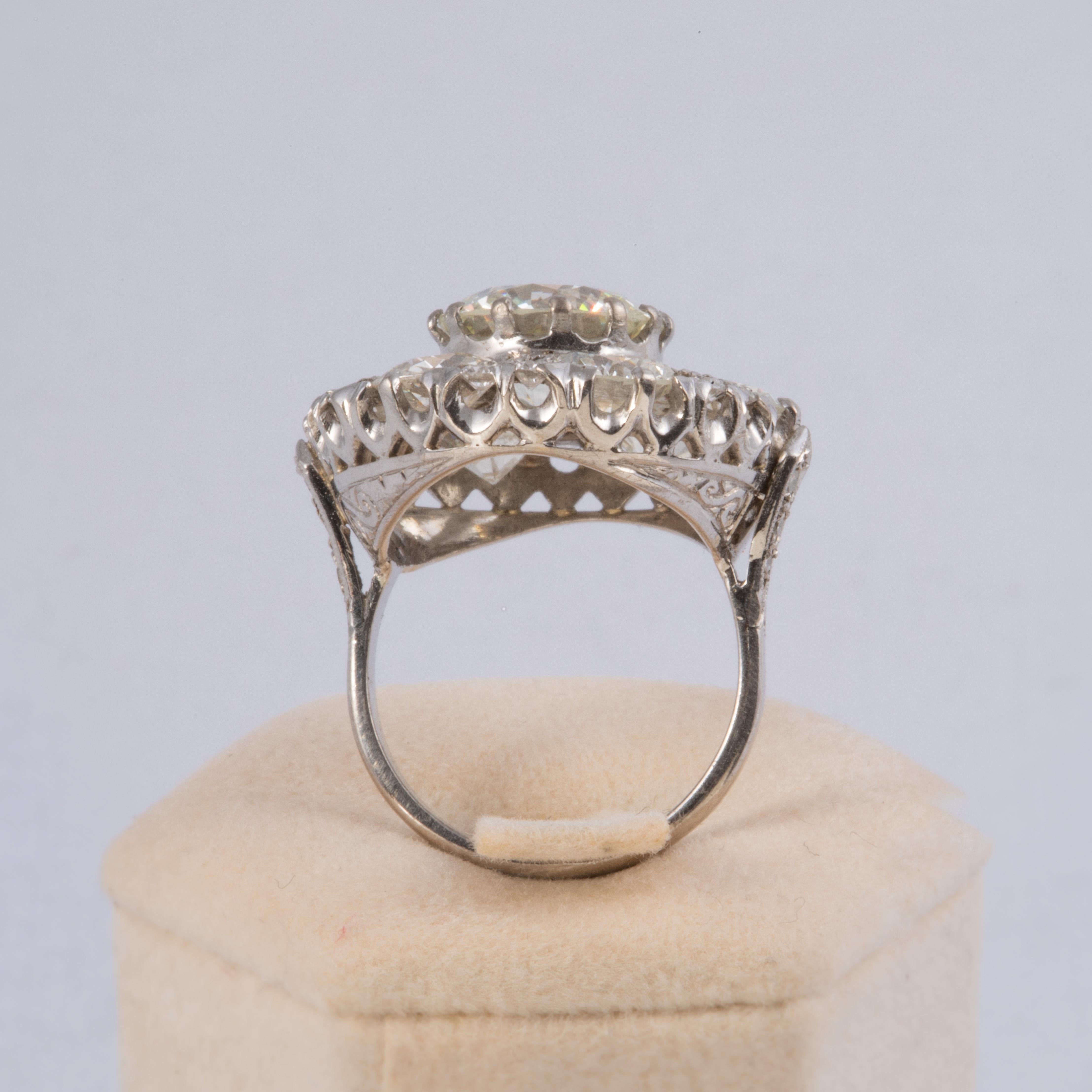 GIA Certified 4, 04 Carat Diamond Ring L / S1 In Excellent Condition In Palermo, IT