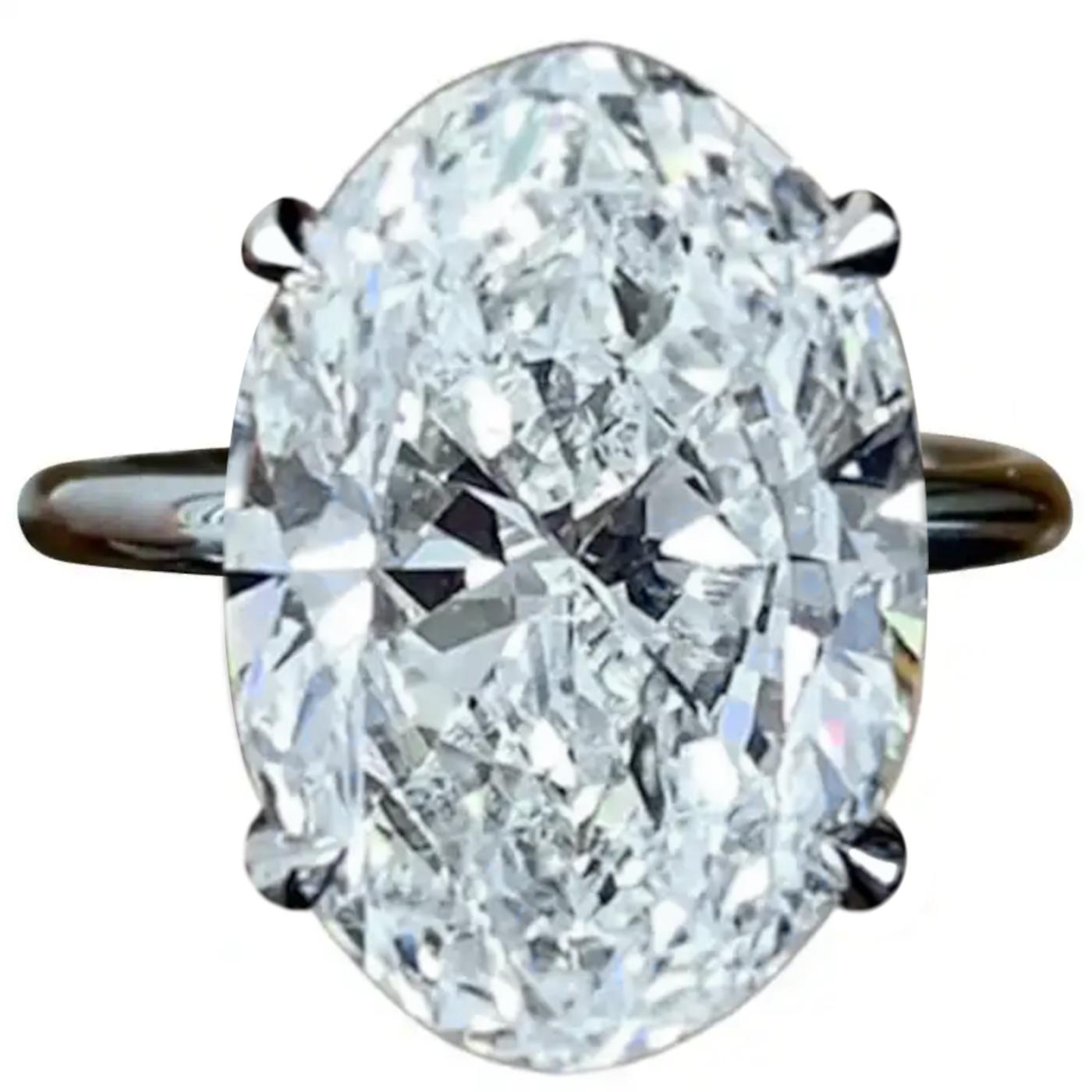 GIA Certified 4 Carat E Color Flawless Clarity Oval Diamond Ring For ...