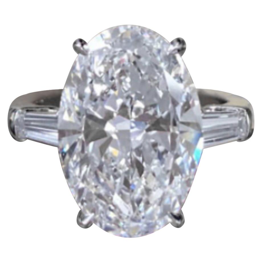 GIA Certified 3.80 Carat Oval Diamond Solitaire Engagement Ring 