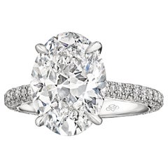 GIA Certified 4 Carat E VS2 Oval Diamond Engagement Ring "Alexandria"