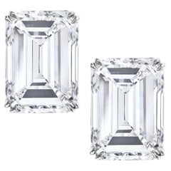 GIA Certified 4.01 Carat Emerald Cut Diamond E/F Color VVS2 Studs Earrings