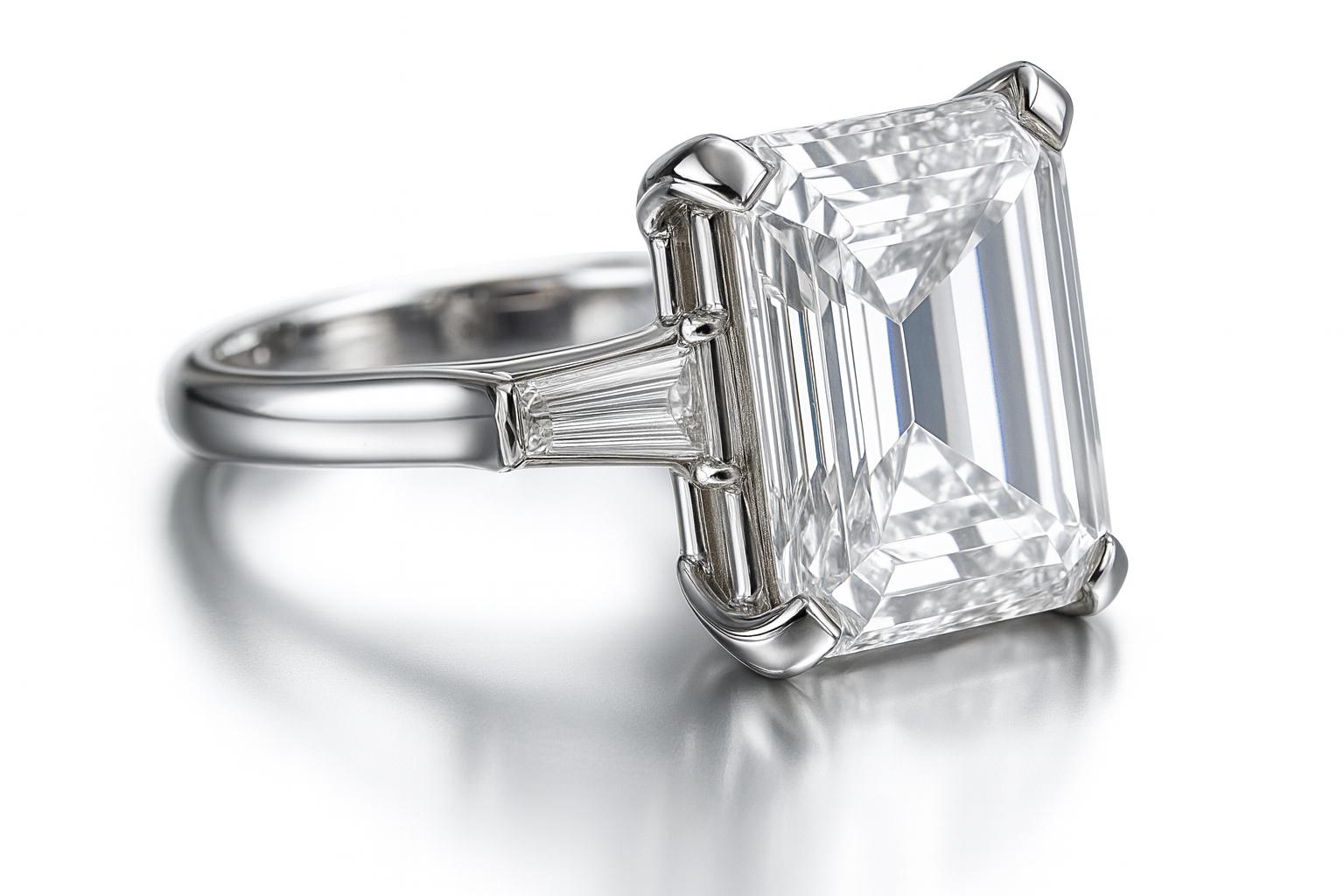 GIA Certified 4 Carat Emerald Cut Diamond Engagement Ring

Make an unforgettable statement with this stunning engagement ring featuring a breathtaking 4 carat emerald cut diamond. Certified by GIA, this diamond guarantees exceptional quality and