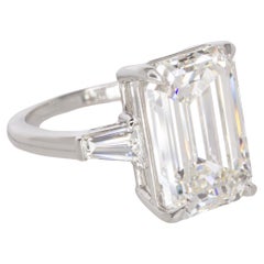 GIA Certified 4 Carat Emerald Cut Diamond Platinum Ring