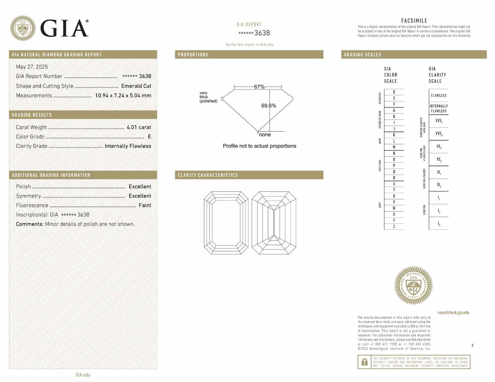GIA Certified 4.01 Carat Emerald Cut Diamond E Color IF Clarity Ring in Platinum In New Condition For Sale In Chicago, IL