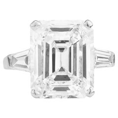 Bague certifiée GIA avec diamant taille émeraude de 4 carats, couleur D, pureté VS1