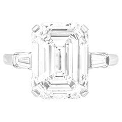 GIA Certified 4 Carat Emerald Cut Diamond Ring F Color