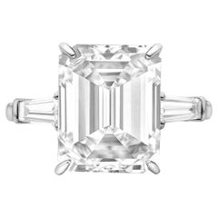 MADE IN ITALY GIA Certified 4 Carat Emerald Cut Diamond Ring