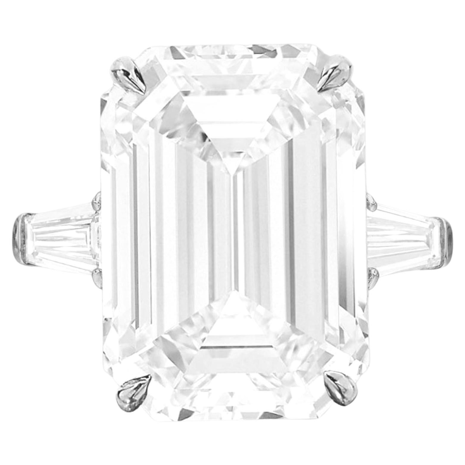 GIA Certified 17 Carat Emerald Cut Diamond Ring For Sale at 1stDibs ...