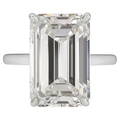 Anello solitario con diamante taglio smeraldo VS1 chiarezza G COLOR certificato GIA da 4 carati