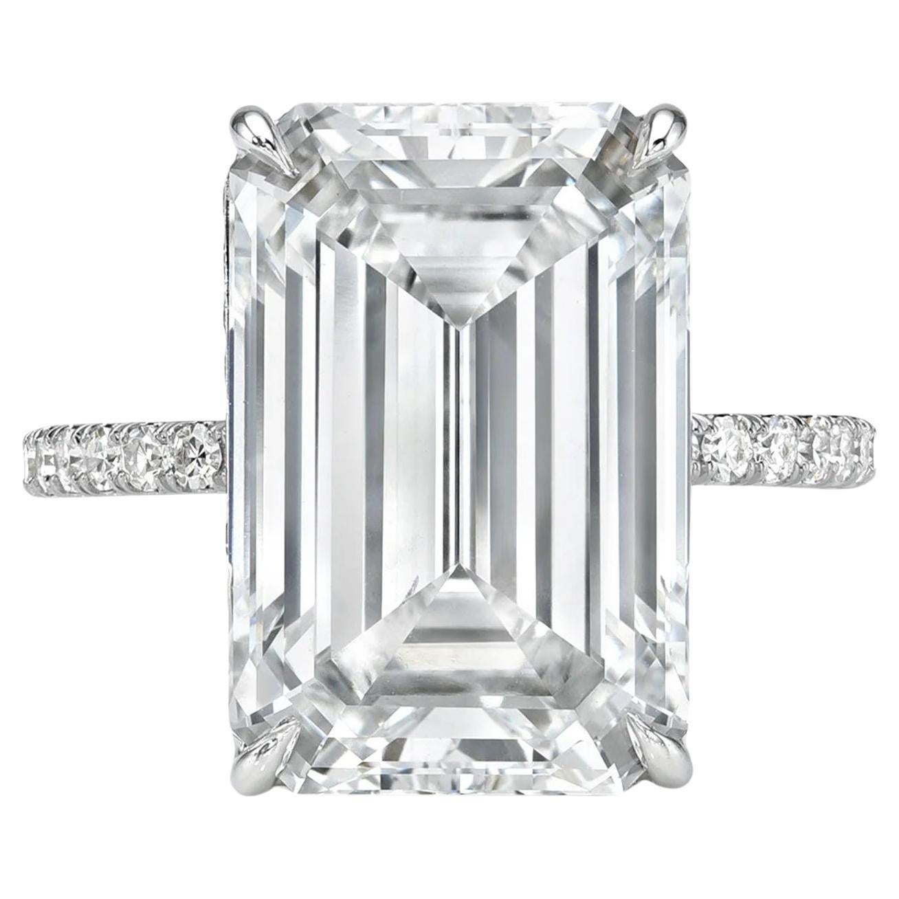 GIA Certified 4.01 Carat Emerald Cut F Color Diamond Ring in Platinum with pavè