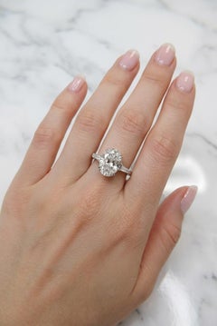 GIA Certified 4 Carat F Internally Flawless Oval Cut Diamond Engagement Ring