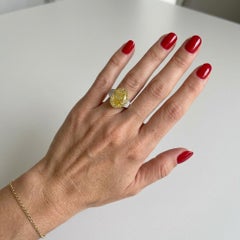 GIA Certified 4 Carat Fancy Yellow Diamond Ring