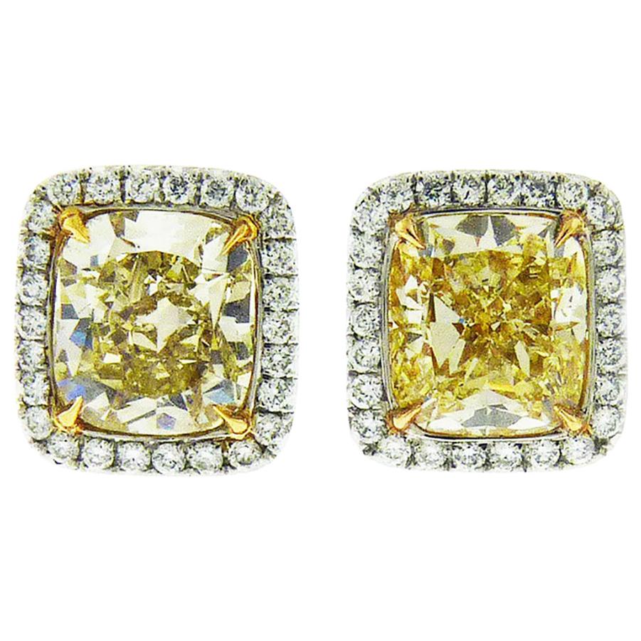 Fancy Yellow Diamond Stud Earrings at 1stDibs