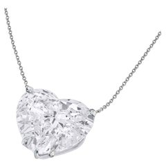 GIA Certified 4 Carat Heart Shape Diamond Platinum Necklace D COLOR FLAWLESS