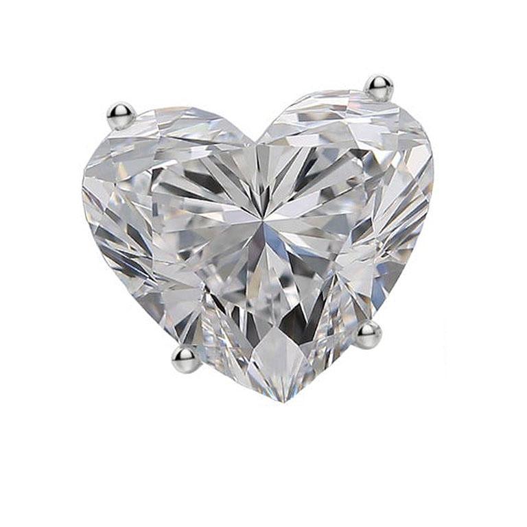 These exquisite diamond stud earrings feature two mesmerizing heart-cut diamonds, with a combined weight of 4 carats, set in refined 18K white gold.

The diamonds display exceptional color grades of E and F, radiating near-colorless brilliance that
