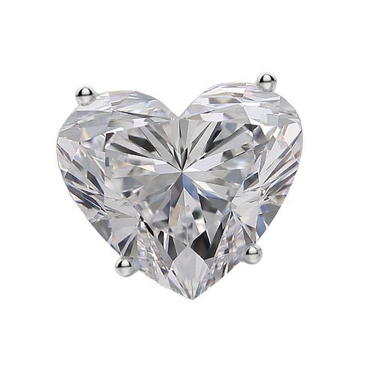 Contemporary GIA Certified 4 Carat Heart Cut Diamond Earrings Studs in 18K White Gold For Sale