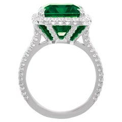 GIA Certified 4 Carat Minor Oil COLOMBIAN Minor Oil Emerald Ring