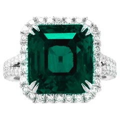Bague d'émeraude colombienne à l'huile mineure de 4 carats certifiée par le GIA