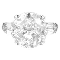Diamante talla europea antiguo de 4 quilates certificado por GIA  Anillo en platino