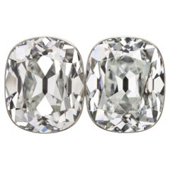 GIA Certified 4 Carat Old Mine Cut Diamond Stud Earrings