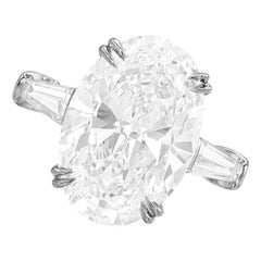 GIA Certified 4 Carat Oval Diamond Platinum Ring