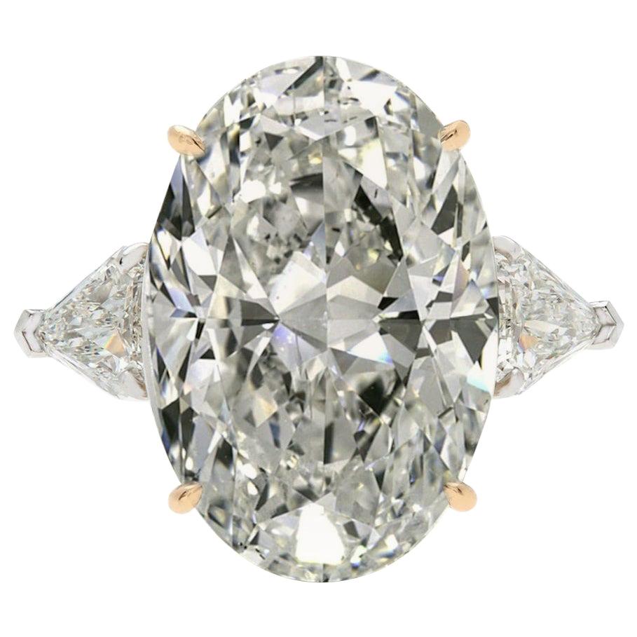 I FLAWLESS GIA Certified 2.50 Carat Oval Diamond Platinum Ring 
