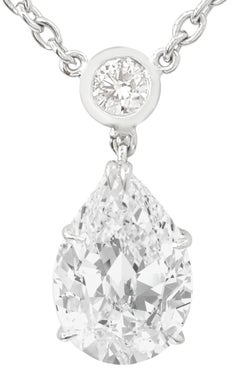 GIA Certified 4.02 Carat Pear Cut Diamond D Color IF Clarity Platinum Necklace