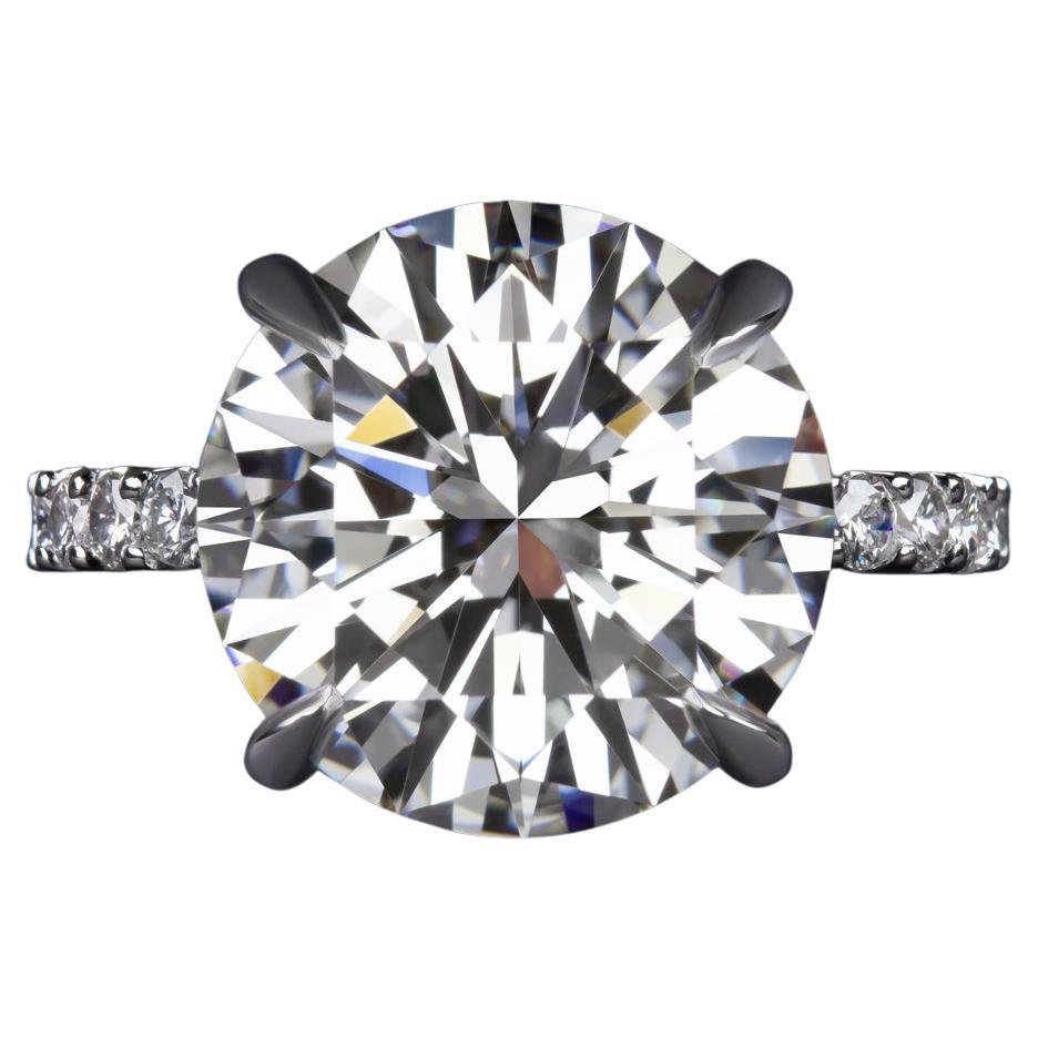 Important Flawless GIA Certified 6.08 Carat Emerald Cut Diamond Ring ...