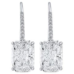 GIA Certified 4 Carat Radiant Cut Diamond Earrings