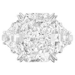 Anello di fidanzamento in platino con diamante taglio radiante certificato GIA da 4 carati