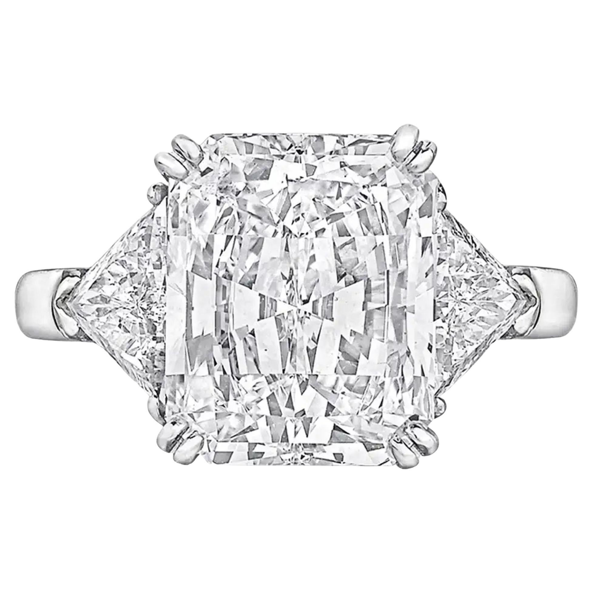 GIA Certified 4 Carat Radiant Cut Diamond Ring E Color