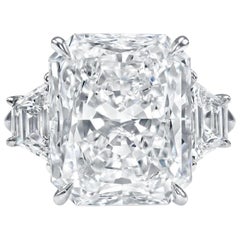 GIA Certified 3 Carat Radiant Cut Diamond Ring VVS2 Clarity H Color Triple Ex